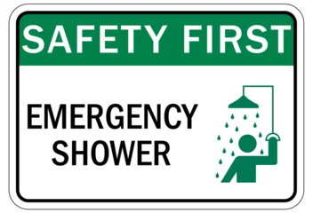 Fotobehang Emergency safety shower sign © middlenoodle