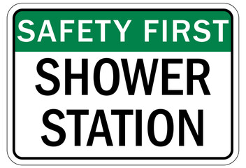 Emergency safety shower sign