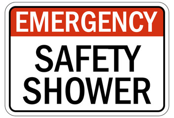 Emergency safety shower sign