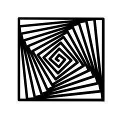 square with black spiral pattern, modern abstract design
