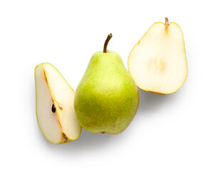Ripe pears isolated on white background