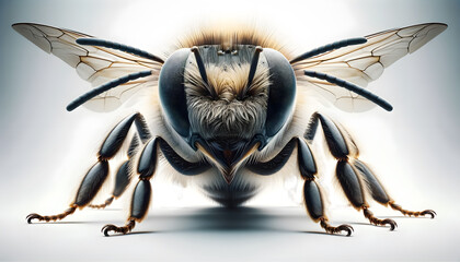 Gros plan sur une abeille de profile