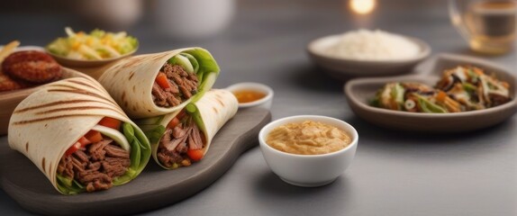 The kebabs are wrapped in flavorful dough and beautifully presented on a plate.