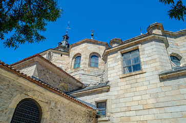 Fototapeta na wymiar Monastery of El Paular located in Rascafria, Community of Madrid, Spain