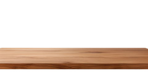Empty Wood Table on Transparent Background