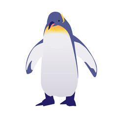 下を向くペンギンのイラスト