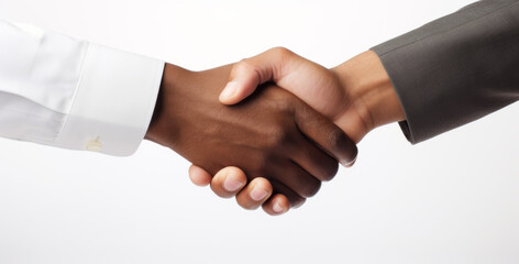 Handshake on white background