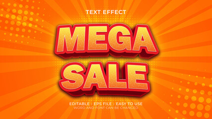MEGA SALE editable text effect ready to use - obrazy, fototapety, plakaty