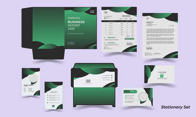 Elegant abstract stationery set design.