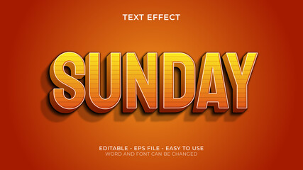 Naklejka na ściany i meble SUNDAY editable modern text effect