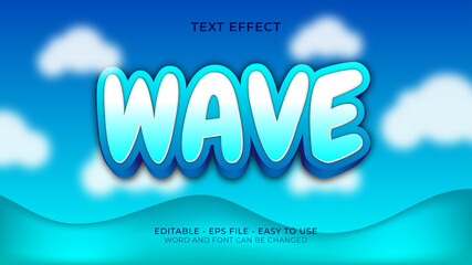 WAVE text effect in blue color