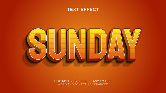 SUNDAY editable modern text effect