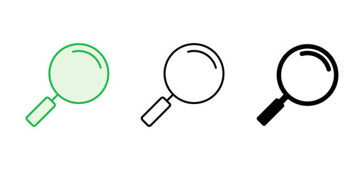 Search icon set. search magnifying glass icon