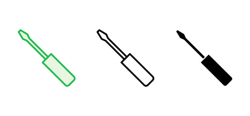 Screwdriver icon set. tools icon vector