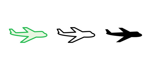 Plane icon set. Airplane icon vector. Flight transport symbol. Travel illustration. Holiday symbol