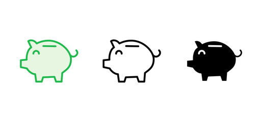 Piggy bank icon vector. piggy money icon