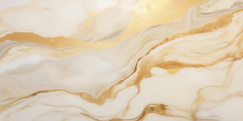 Elegant Golden Swirls on Marble Texture. Generative ai