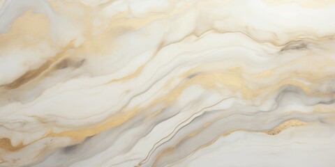 Elegant Golden Swirls on Marble Texture. Generative ai - obrazy, fototapety, plakaty