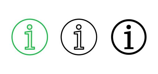 Info sign icon set. about us icon vector. Faq icon