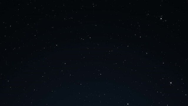 Through space, starfield. Blinking stars. Seamless loop abstract particles background.