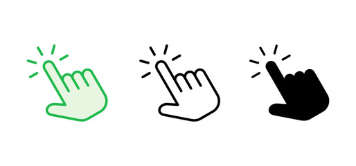 Hand click icon set. pointer icon vector. hand cursor icon vector