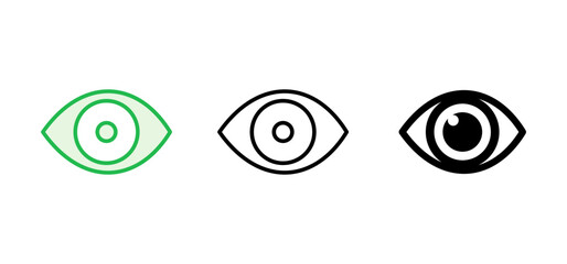 Eye icon set. Eye vector icon. Look and Vision icon.