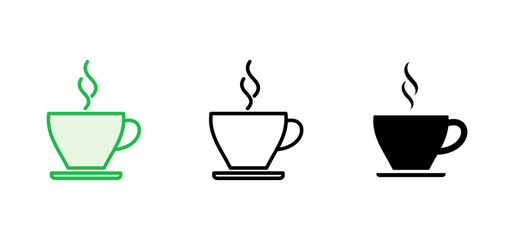 Coffee cup icon set. cup a coffee icon vector.