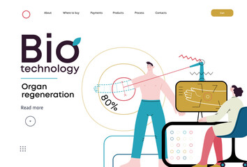 Bio Technology, Organ regeneration -modern flat vector concept illustration of a hand regenerating, futuristic technology. Metaphor of regenerative medicine and the body's ability to self-repair