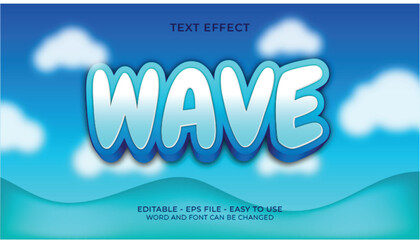 Wave text effect in blue color