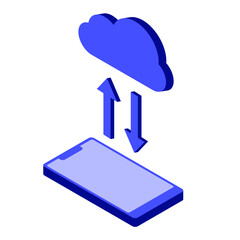 Illustration vector graphic of upload and download data.