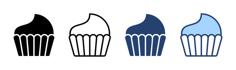 Cup cake icon vector. Cup cake sign and symbol