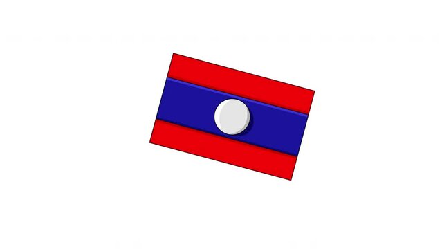 Animated video of the Laos flag icon