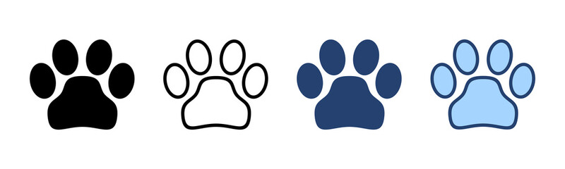 Fototapeta premium Paw icon vector. paw print sign and symbol. dog or cat paw