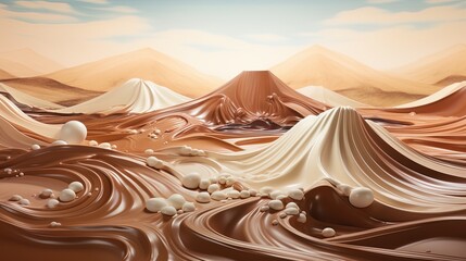 Spray of chocolate and vanilla create harmonious and abstract landscapes in 30 frames