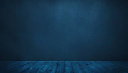Wooden floor and blue wall background