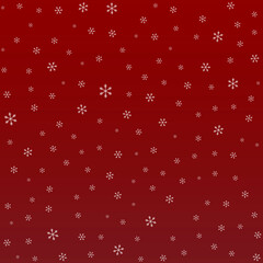 空に舞う雪の結晶、赤背景、背景素材