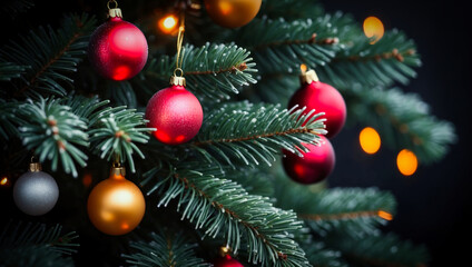 Colorful Christmas Ornaments on Fir Branches 39