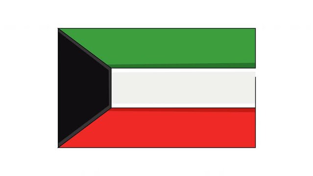 animation forming the flag of the country of Kuwait