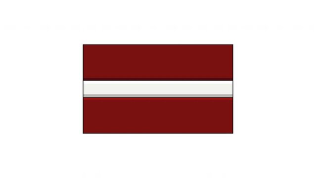 animation forming the flag of the country of Latvia