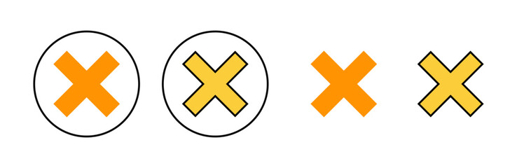 Obraz premium Close icon set for web and mobile app. Delete sign and symbol. cross sign