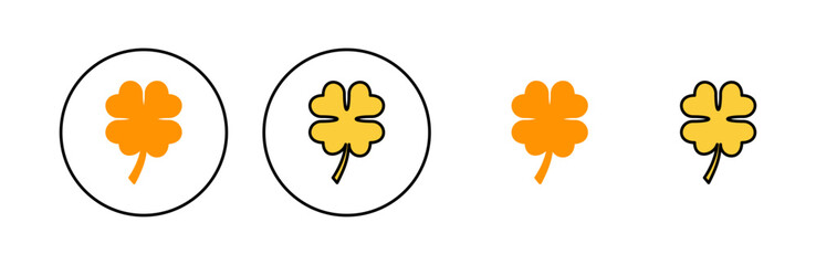 Clover icon set for web and mobile app. clover sign and symbol. four leaf clover icon.