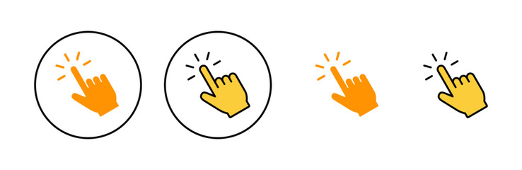Hand click icon set  for web and mobile app. pointer sign and symbol. hand cursor icon