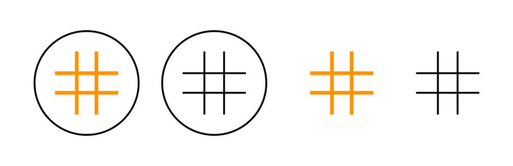 Hashtag icon set for web and mobile app. hashtag sign and symbol