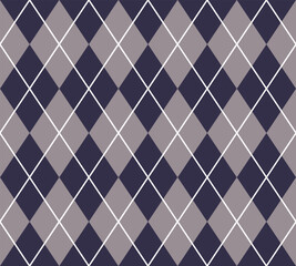 Seamless blue brown and white vintage argyle textile pattern vector