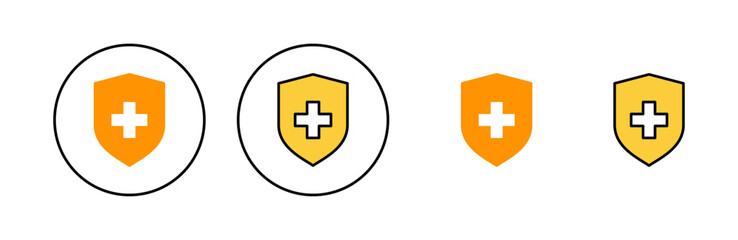 Health insurance icon set for web and mobile app. Insurance document sign and symbol