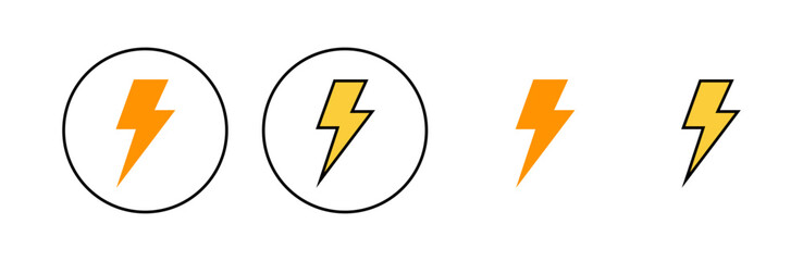 Lightning icon set for web and mobile app. electric sign and symbol. power icon. energy sign