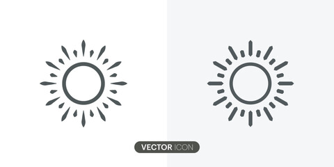 Fototapeta premium Brightness Set icon,Intensity Setting icon Flat Icon Solid style. black line Sun icon symbol vector illustration.