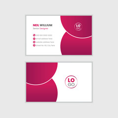 Seamless modern vector business card design template with creative design concept and editable content.