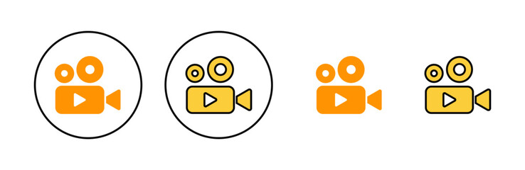 Video icon set for web and mobile app. video camera sign and symbol. movie sign. cinema