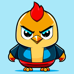 Angry Chicken ,bodysuit ,  Hood Shirt, Big eye Red, cute, stand ,full body